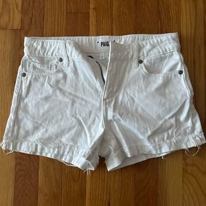 Paige premium white denim shorts